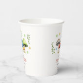 Whimsical Waterverf Mushroom Baby shower Papieren Bekers (Links)