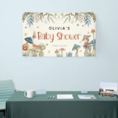 Whimsical Waterverf Mushroom Baby shower Spandoek (Beurs)