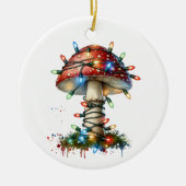 Whimsical Waterverf Mushroom Christmas Keramisch Ornament (Voorkant)