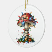 Whimsical Waterverf Mushroom Christmas Keramisch Ornament (Links)
