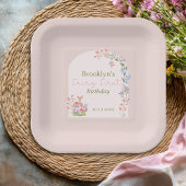 Whimsical Waterverf Mushroom Fairy Eerste Verjaard Papieren Bordje