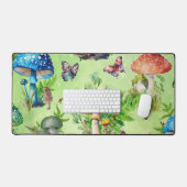 Whimsical Waterverf Mushroom Garden Bureaumat (Keyboard & Muis)
