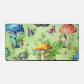 Whimsical Waterverf Mushroom Garden Bureaumat (Voorkant)