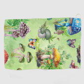 Whimsical Waterverf Mushroom Garden Golfhanddoek (Horizontaal)