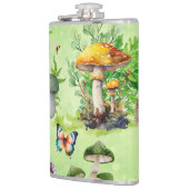 Whimsical Waterverf Mushroom Garden Heupfles (Links)