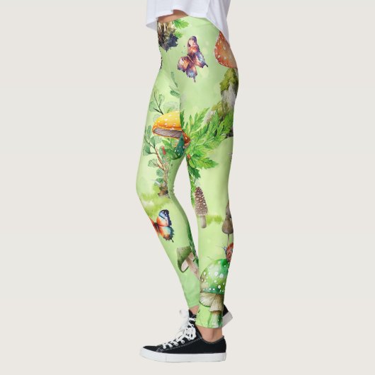 Whimsical Waterverf Mushroom Garden Leggings (Links)