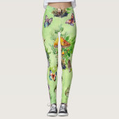 Whimsical Waterverf Mushroom Garden Leggings (Voorkant)