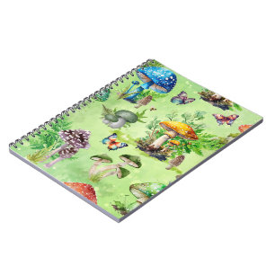 Whimsical Waterverf Mushroom Garden Notitieboek