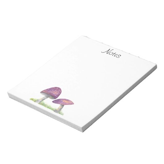 Whimsical Waterverf Mushroom Notepad Notitieblok (Linkerzijde)