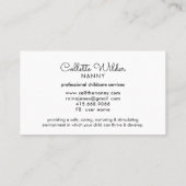 Whimsical Waterverf Nanny Kind Hond Visitekaartje (Achterkant)