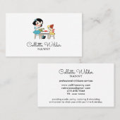 Whimsical Waterverf Nanny Kind Hond Visitekaartje (Voorkant / Achterkant)