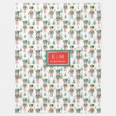 Whimsical waterverf notenkraker monogram cadeau wr fleece deken (Voorkant)