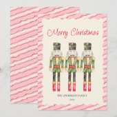 Whimsical Waterverf Notenkrakers Kerst Feestdagenkaart (Voorkant / Achterkant)