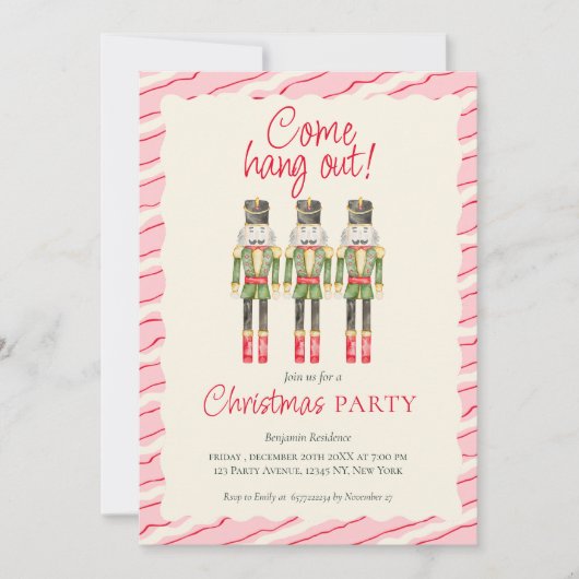 Whimsical Waterverf Nutcrackers Kerstfeest Feestdagenkaart (Voorkant)