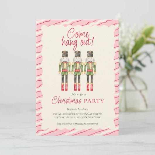 Whimsical Waterverf Nutcrackers Kerstfeest Feestdagenkaart (Staand voorkant)