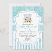Whimsical Waterverf Olifant Boy Baby shower Kaart (Voorkant)