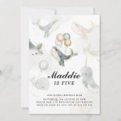 Whimsical Waterverf onder het Zee Whale Birthday Kaart (Voorkant)