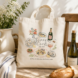 Whimsical Waterverf Ontbijtclub aan de Kust Tote Bag