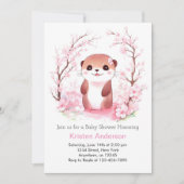 Whimsical Waterverf Otter Meisje Baby shower Kaart (Voorkant)