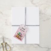 Whimsical Waterverf Owls and Snowflakes Kerstmis Cadeaulabel (Met Touw)