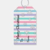 Whimsical Waterverf Owls and Snowflakes Kerstmis Cadeaulabel (Achterkant)