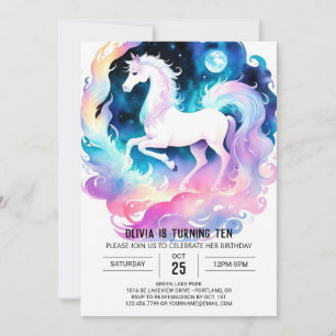 Whimsical Waterverf Paard Verjaardag Kaart