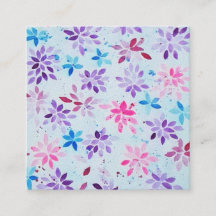 Whimsical Waterverf Paars & Roze Bloemen