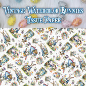 Whimsical  Waterverf Paashaas Patroon Tissuepapier