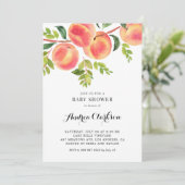 Whimsical Waterverf Peaches Summer Baby shower Kaart (Staand voorkant)