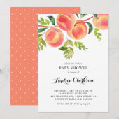 Whimsical Waterverf Peaches Summer Baby shower Kaart (Voorkant / Achterkant)