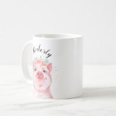 Whimsical Waterverf Pig Koffiemok (Voorkant links)