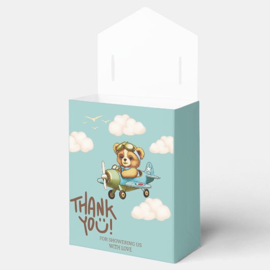 Whimsical Waterverf Pilot Teddy Bear Dank u Bedankdoosjes (Geopend)