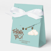 Whimsical Waterverf Pilot Teddy Bear Dank u Bedankdoosjes (Voorkant Zijde)