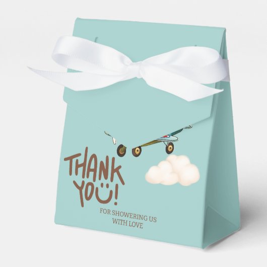 Whimsical Waterverf Pilot Teddy Bear Dank u Bedankdoosjes (Voorkant Zijde)