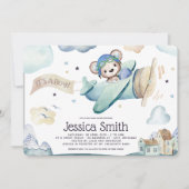 Whimsical Waterverf Pilot Teddy Bear Kaart (Voorkant)