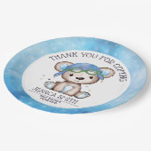 Whimsical Waterverf Pilot Teddy Bear Papieren Bordje (Gekanteld)