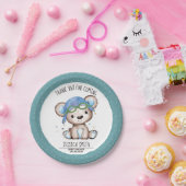 Whimsical Waterverf Pilot Teddy Bear Papieren Bordje (Feest)