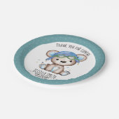 Whimsical Waterverf Pilot Teddy Bear Papieren Bordje (Gekanteld)