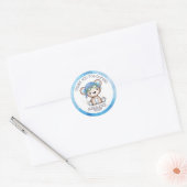 Whimsical Waterverf Pilot Teddy Bear Ronde Sticker (Envelop)