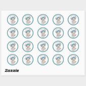 Whimsical Waterverf Pilot Teddy Bear Ronde Sticker (Vel)