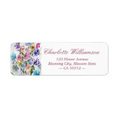 Whimsical Waterverf Pink Butterfly Adres Etiket (Voorkant)