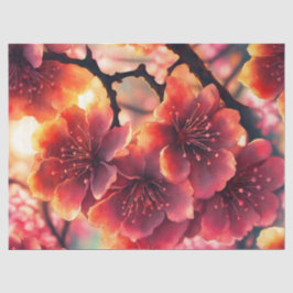Whimsical Waterverf Pink Cherry Blossoms Tissuepapier