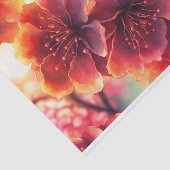 Whimsical Waterverf Pink Cherry Blossoms Tissuepapier (Detail)