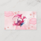 Whimsical Waterverf Pink Dragon Books voor Baby Informatiekaartje (Achterkant)