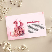 Whimsical Waterverf Pink Dragon Books voor Baby Informatiekaartje