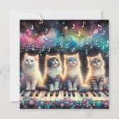 Whimsical Waterverf Regenboog Katten Valentijn Feestdagenkaart (Voorkant)