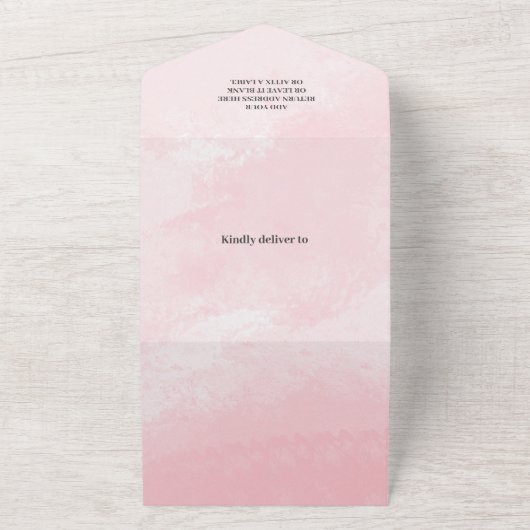 Whimsical Waterverf Roze Dragon Baby shower All In One Uitnodiging (Buitenkant)