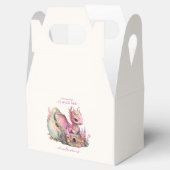 Whimsical Waterverf Roze Dragon Baby shower Bedankdoosjes (Geopend)
