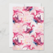 Whimsical Waterverf Roze Dragon Baby shower Kaart (Achterkant)