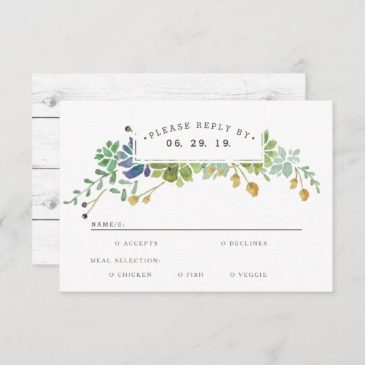Whimsical Waterverf RSVP (Voorkant / Achterkant)